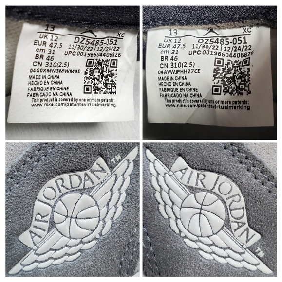 Size 13 Air Jordan 1 Retro OG High Washed Black Pre Owned OG ALL VNDS DZ5485-051